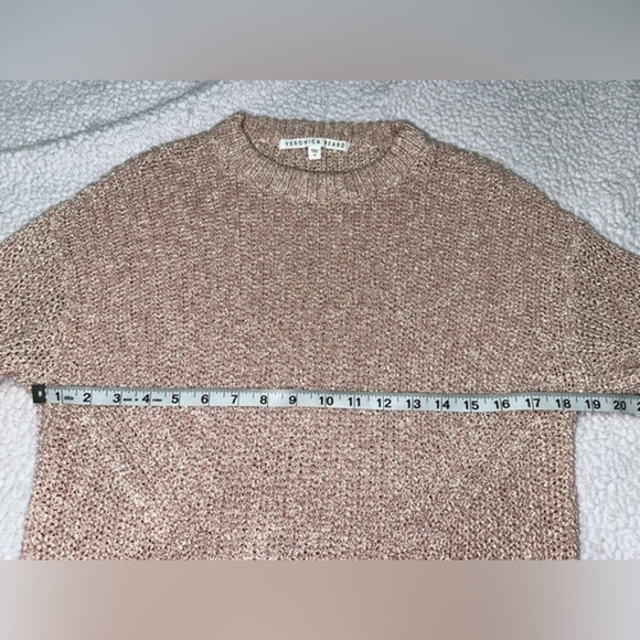 VERONICA BEARD Leah Crewneck Pullover Open Knit Sweater - Rose Gold - Size M - Picture 6 of 9